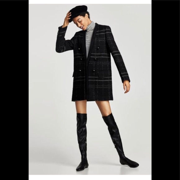 NWT Women’s Zara over knee black flat boot - Picture 2 of 8